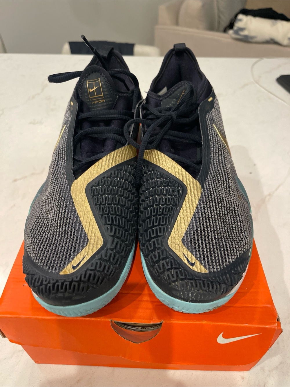 Nike React Vapor NXT HC Dark Obsidian Metallic Gold CV0724 400 Men's Size 10.5